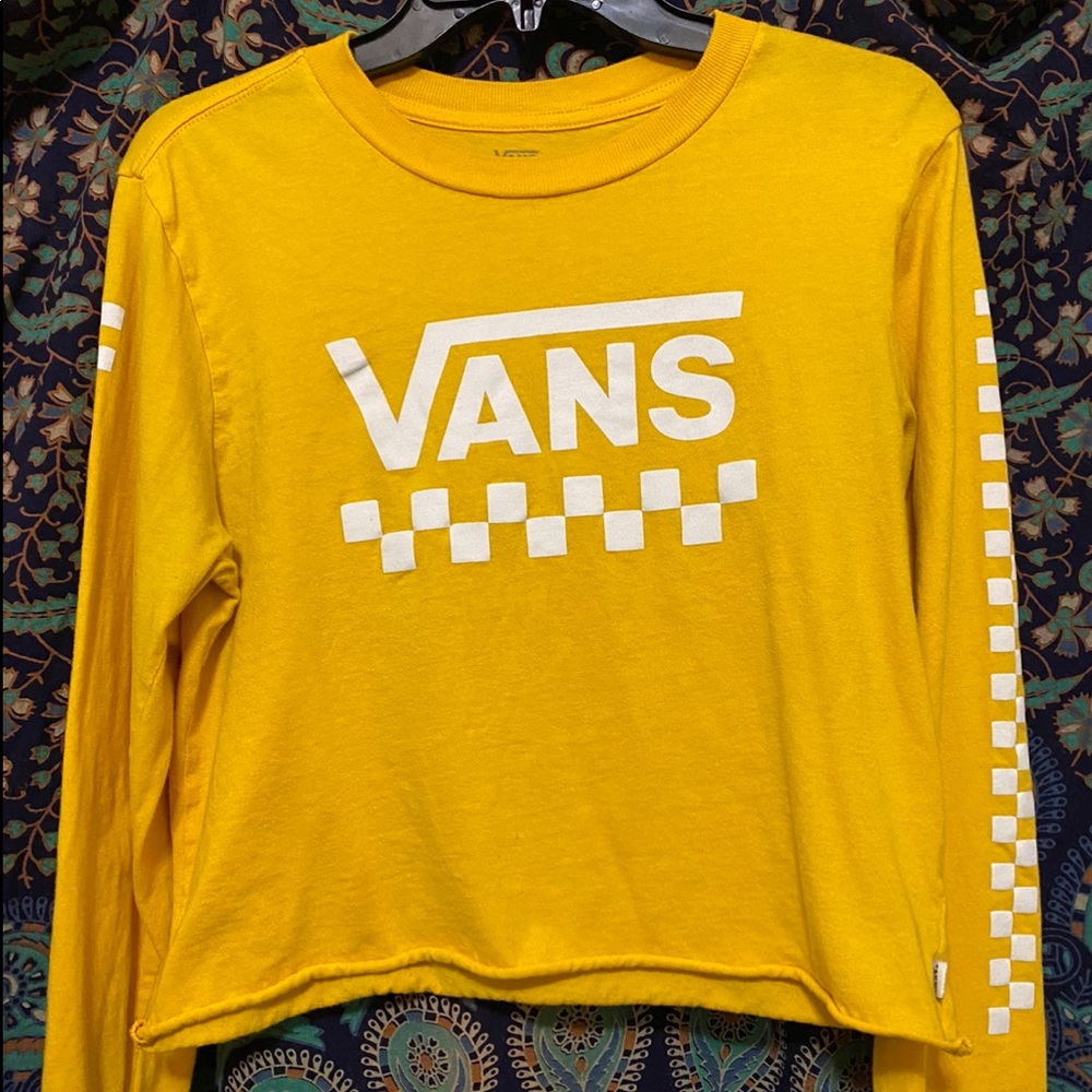Yellow Vans long sleeve crop top